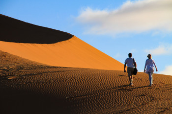 Desert Walking In The Sahara Desert